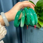 Natural Bracelet Bangle Jialin 2021 INS Natural Stone Green Jade Jewelry Real Jade Bracelet Bangle