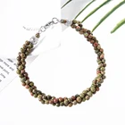Bracelet Rows 3 Rows Twisted Twisted Stone Bracelet Rhodium Plated Twisted 3 Rows Beaded Bracelet