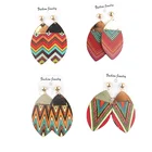 Earrings Earrings 2021 Gold Metal Drop Wooden Earrings