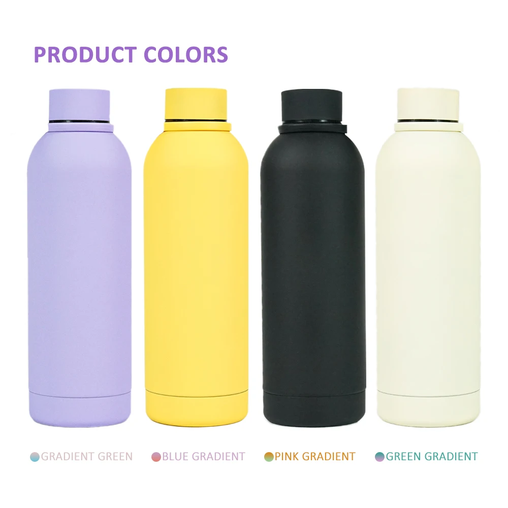 Nice Wide Mouth Vacuum Pink Double Walled 3 Set Big Cooling Portable Unique Purple Stainless Steel Water Bottle For Gym