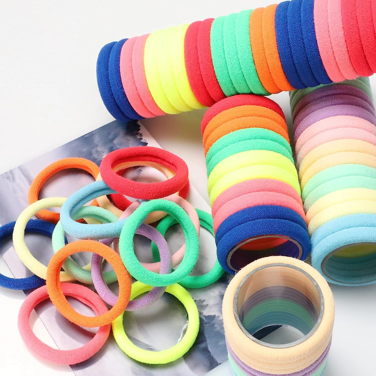 30pcs Colorful High Elastic Hair Bands For Women Girls Hairband Rubber Ties Ponytail Holder