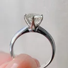 Diamond Factory Price1 Ct 2ct S925 Sterling Silver Classic 6 Prong Open Ring Round Cut Moissanite Diamond