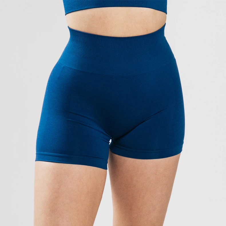 Wholesale high waist elastic fitness shorts peach hip solid summer women's sports shorts yoga short