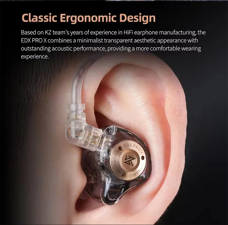 KZ EDX PRO X Dynamic Drive Earphone HIFI Bass In Ear Monitor Earbud Sport Music Cancelling EDX PRO Headset