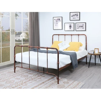 Modern Farmhouse Style Bedroom Furniture Set Luxury Solid Queen Metal