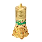 Good Gold Hot Selling Good Quality Gold Medium Auspicious Prayer Wheel With Scripture