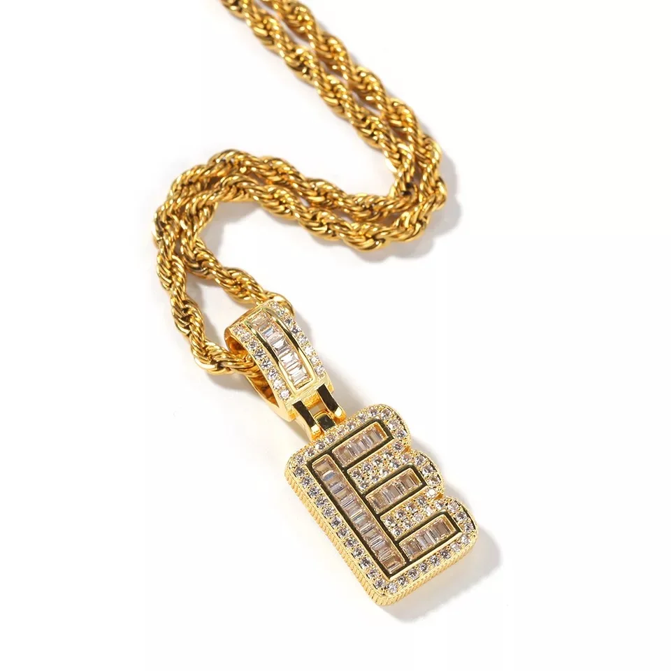 Rope Chain Aaa Zircon Initial Necklace 