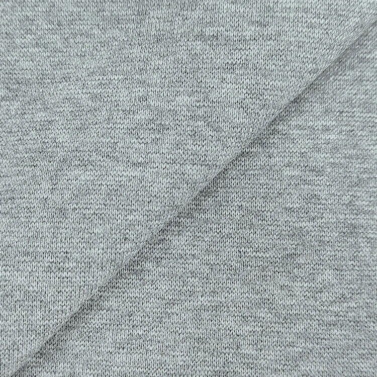 Hot Selling Solid Melange Fabric 95 Cotton 5 Spandex Material 1x1 Knit Rib Fabric for Hoodies factory