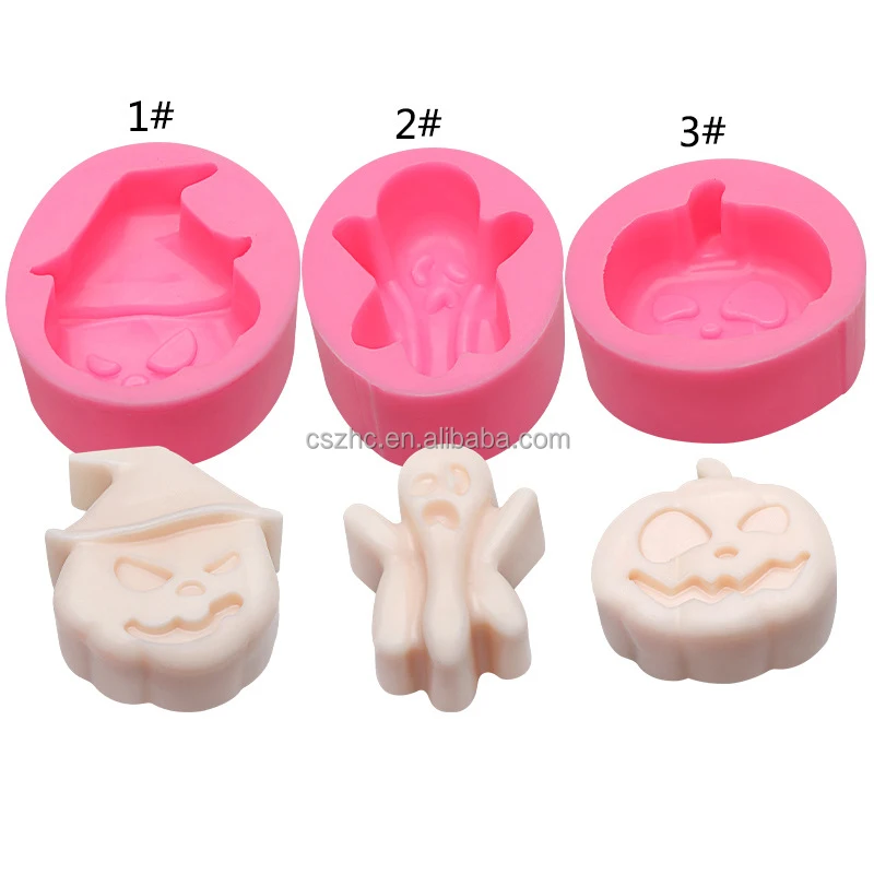 Different Size Halloween Thanksgiving Pumpkin Ghost Silicone Fondant Mold for DIY Epoxy Resin Handmade Soap Candle Cake Baking