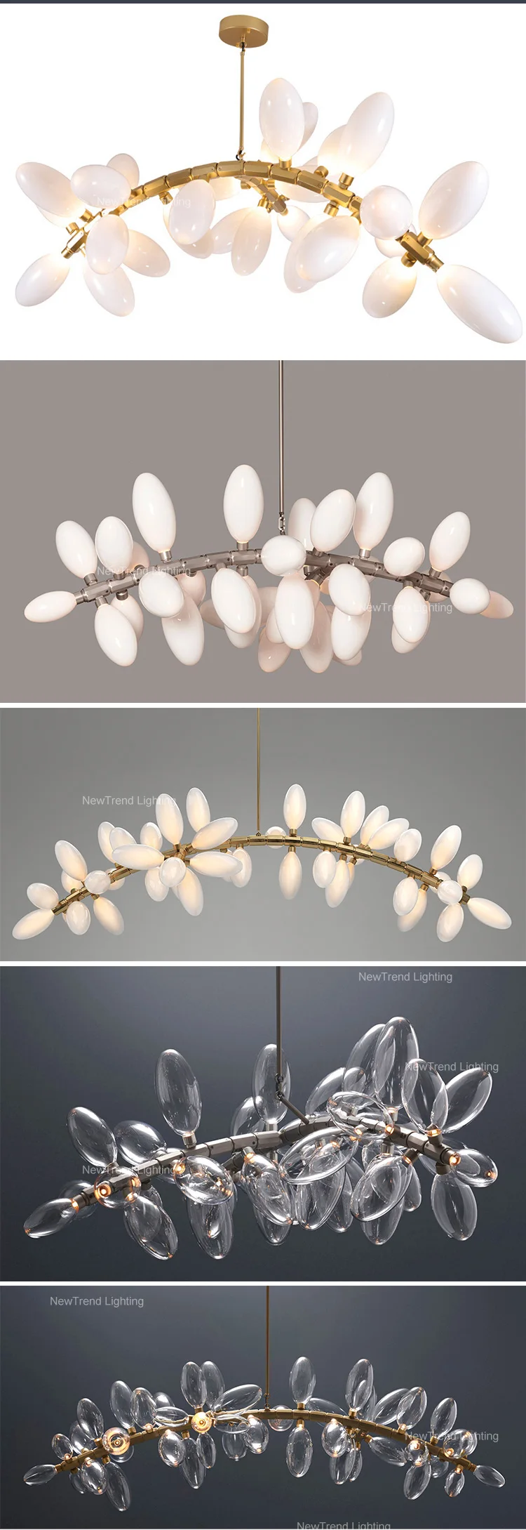 CPL-292 New Design Indoor Decoration Villa Apartment Living Room Staircase Glass LED Chandelier Pendant Light factory