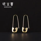 Unique Design Earrings Unique Design Women Safety 14k Gold Plated Pin 925 Earrings