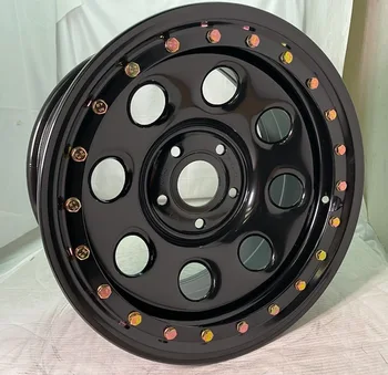 17x8" 8 hole  Beadlock 4X4 Steel Wheel 6x139.7 +30 Black A11 wheel rim