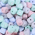 Wholesale Customizable Loose 12mm Soft Food Grade Silicone Letter Beads