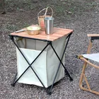 Folding Folding Table Outdoor Activity Wooden Metal Oxford Fabric Pouch Picnic Camping