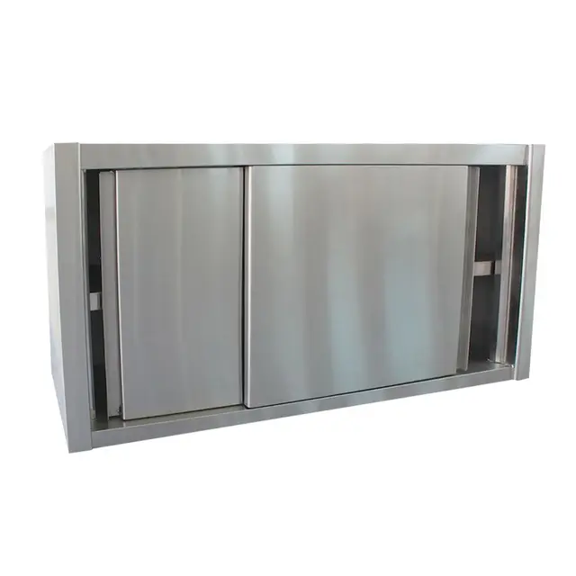 Eusink Stainless Steel Kitchen Cabinet Wall Mounted Cupboard With Sliding Door For Restaurant