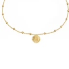 Plated Necklace For Men Trend Gold Plated Thin Chain Shell Choker Charm Necklace For Women Men