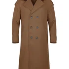 Coat Men's Classic Wool Overcoat Single Breasted Long Wool Blend Top Jackets Trench Coat Men