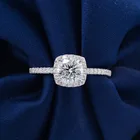 Engagement Diamond Rings For 1 Ct 2 Ct Wedding Engagement Moissanite Diamond Cushion Shape Open Rings For Women