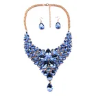 Jewellery AS Artificial American Diamond Cluster Jewellery Crystal Necklace Earring Jewelry Set