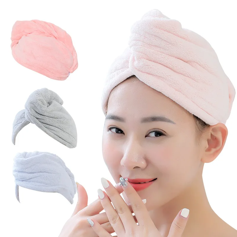 Cartoon Microfiber Bowknot Hair Towel Turban Quickly Dry Hair Hat Wrapped Cap US 