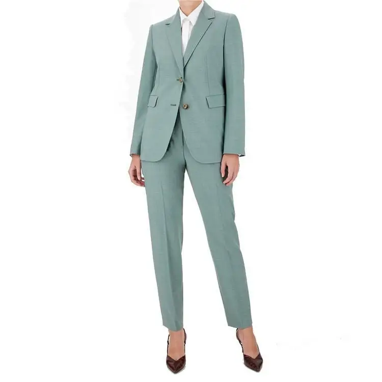 OEM Slim Fit Blazer for Women Ladies Office Suits Double Breasted Suit Hot Sale Fashion Clothing Pants Custom Cotton Customized