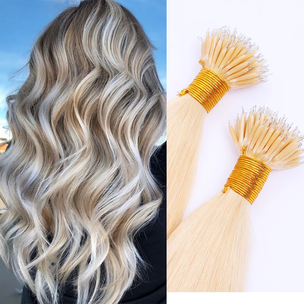 Double Drawn Color Blonde Russian Remy Micro Nano Ring Human Hair Extensions  Flat Nano Ring Hair Extension - Buy Nano Hair,Nano Ring Human Hair Extension,Flat  Nano Ring Hair Extension Product on 