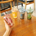 In Stock LUCKYS Multi Colors In Stock Transparent Double Wall Insulated Reusable Skinny Plastic Tumbler Cup