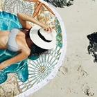 Beach Towel Beach Custom Printed Microfiber Round Beach Towel With Drawstring Backpack