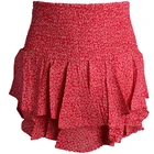 Mini Skirt 2021 Fashion Women'S Double Ruffle Red Print Mini Skirt