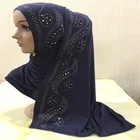 Hot Scarf Hijab Arab Factory Direct Mercerized Cotton Hot Glass Drill Scarf Ethnic Ladies Hijab Arab Hijab
