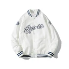Jacket Custom Versatile Letter Embroidered Stand Collar Sportswear Loose Satin Cloth Men's Zipper Jacket