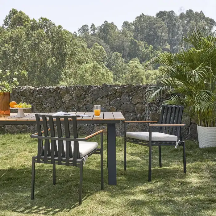 Patio garden set table set teak furniture armchair dining set