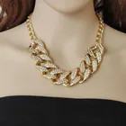 Diamond Plated Diamond Iced Out Cuban Link Luxury Women Colorful Pendent Necklace