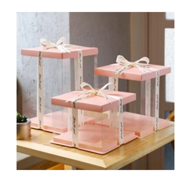 ZX 8-inch single and double-layer clear box,plastic cake containers,suitable for birthday Parties and gift packing