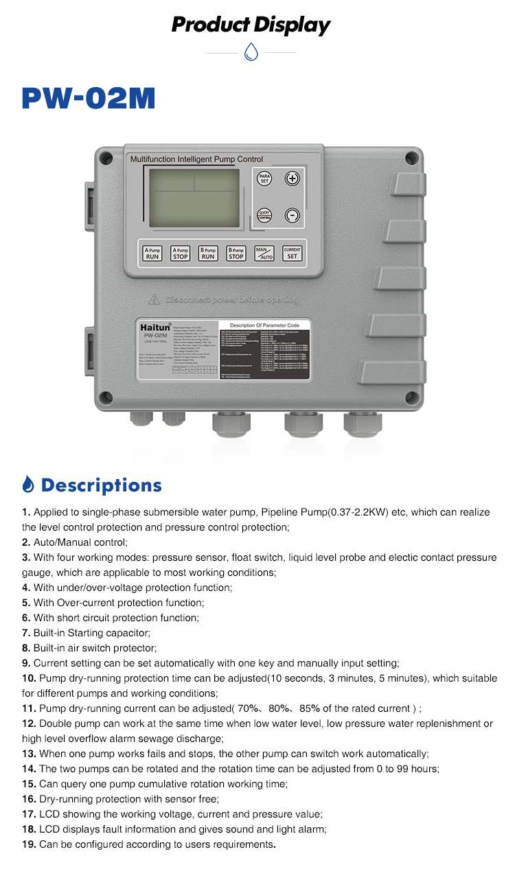 Intelligent Water Pump Control Box Kw With Air Switch For Deep