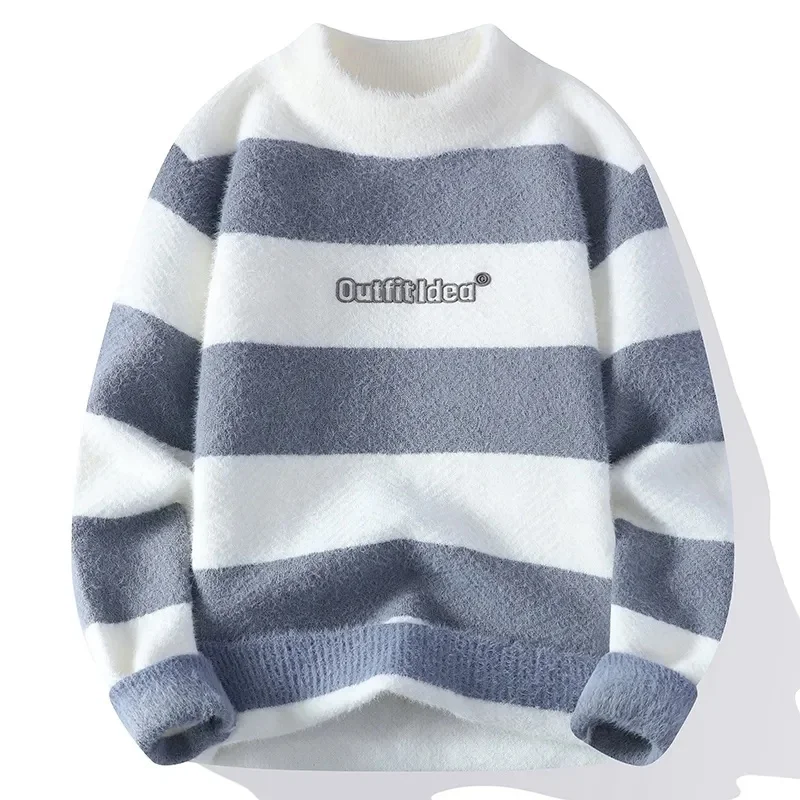 Men's Crewneck Sweater Soft Casual Sweaters for Men Classic Pullover Sweaters with Ribbing Edge