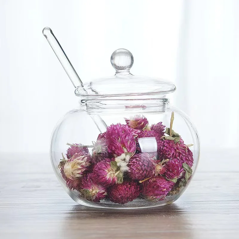 New Eco Friendly multipurpose round glass jars glass candy jar with lid glass jars with lids for food