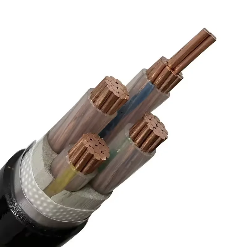 Underground 4 Core Insulation Electrical Wire Copper Core Power Cable