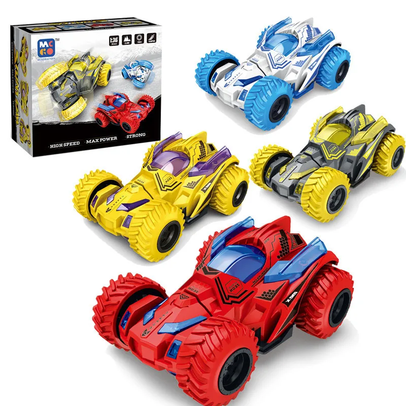 Hot sale plastic children toy car Inertia rebound rotary car for boys