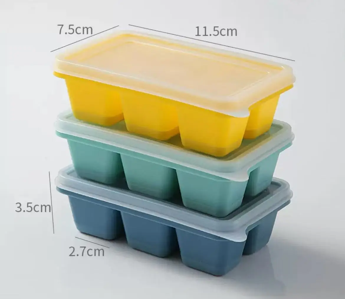 The 6 Cavity Silica Gel Ice Box Freezer Tool Ice Mold Household Ice Box with Cover factory