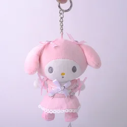 Newest Melody keychain Plush Doll Mini 12cm Cute Cartoon Plush Keychain Toy Stuffed Kuromi Keychain Plush for Bag Decoration