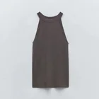 Women's Summer Women's Clothing Knit Top Halter Neck Sleeveless Jumper Skirt Ribbed Knitted Wear Top Dress