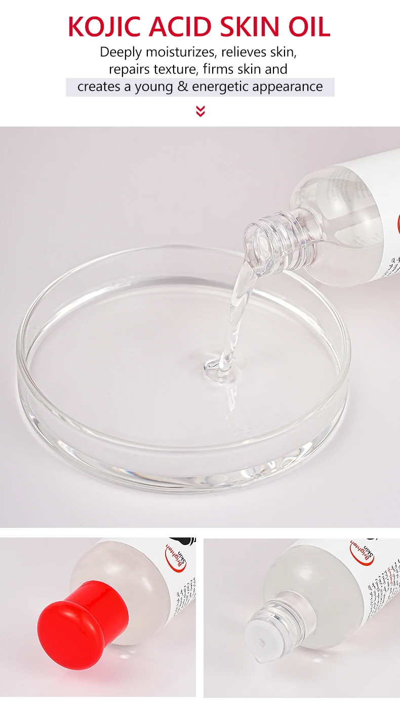 Guanjing Kojic Acid Skin Oil Face Brightening Smooth Skin Tightening Lightens Melanin Skin Rose Body Essential Oil