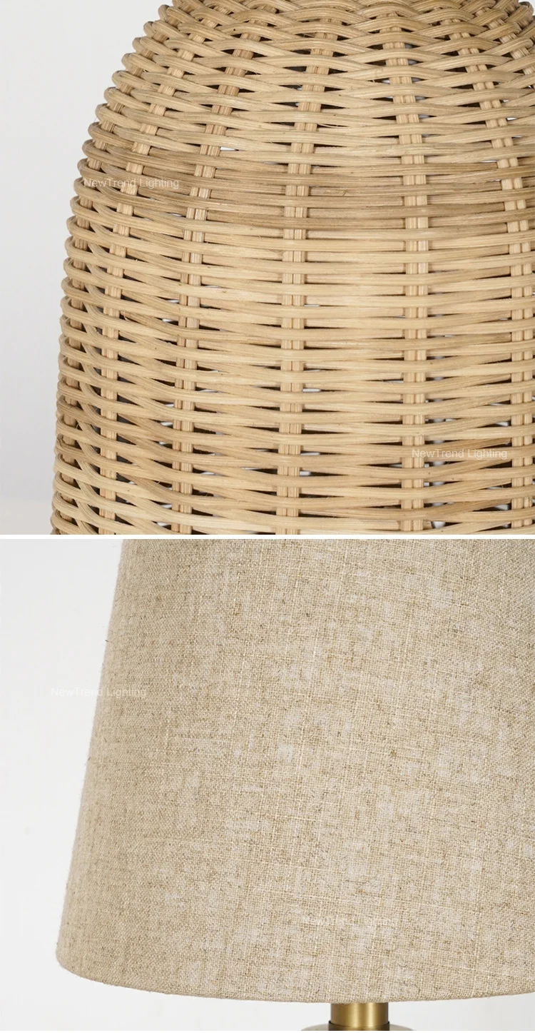 tr0028 nature style indoor decoration restaurant hotel room bedroom led rattan weaving table lamp-2