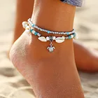 Accessories Anklet 2019 New Shell Woven Cute Turtle Anklet Accessories Turquoise