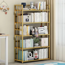 Factory cheap living room 5 layer storage rack black bookshelf simple office bookcase