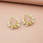 Stud Earrings Korean Metal Pearl Stud Earrings French Fashionable Exquisite Small Earrings For Ladies