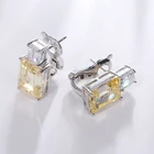 Cz Stone Earring Solid Silver CZ Stone Bling Stud Earring For Wedding