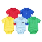Baby Polo Custom Bamboo White Baby Polo Winter Button Clothes Cotton Sleeveless Rompers Sets Newborn Bodysuit