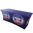 Spandex Cover Custom Size And Logo Spandex Fitted Rectangle Table Cover Table Cloth For Display Trade Show